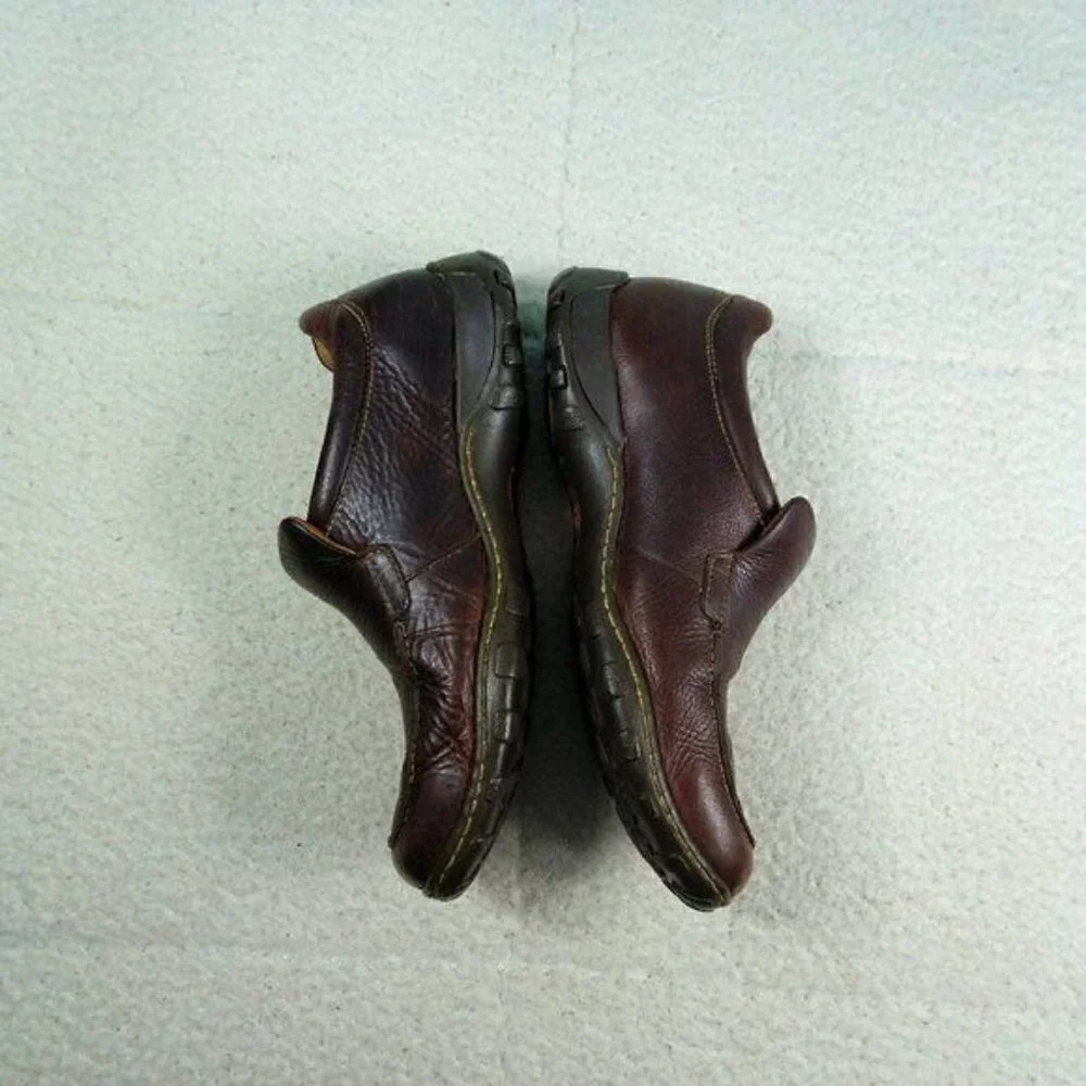 Born Brown Leather Loafers Shoes M6306 Size 10